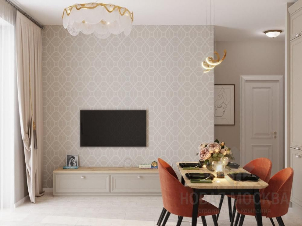 Дизайн-проект однокомнатной квартиры 40 кв.м в ЖК «Поколение»