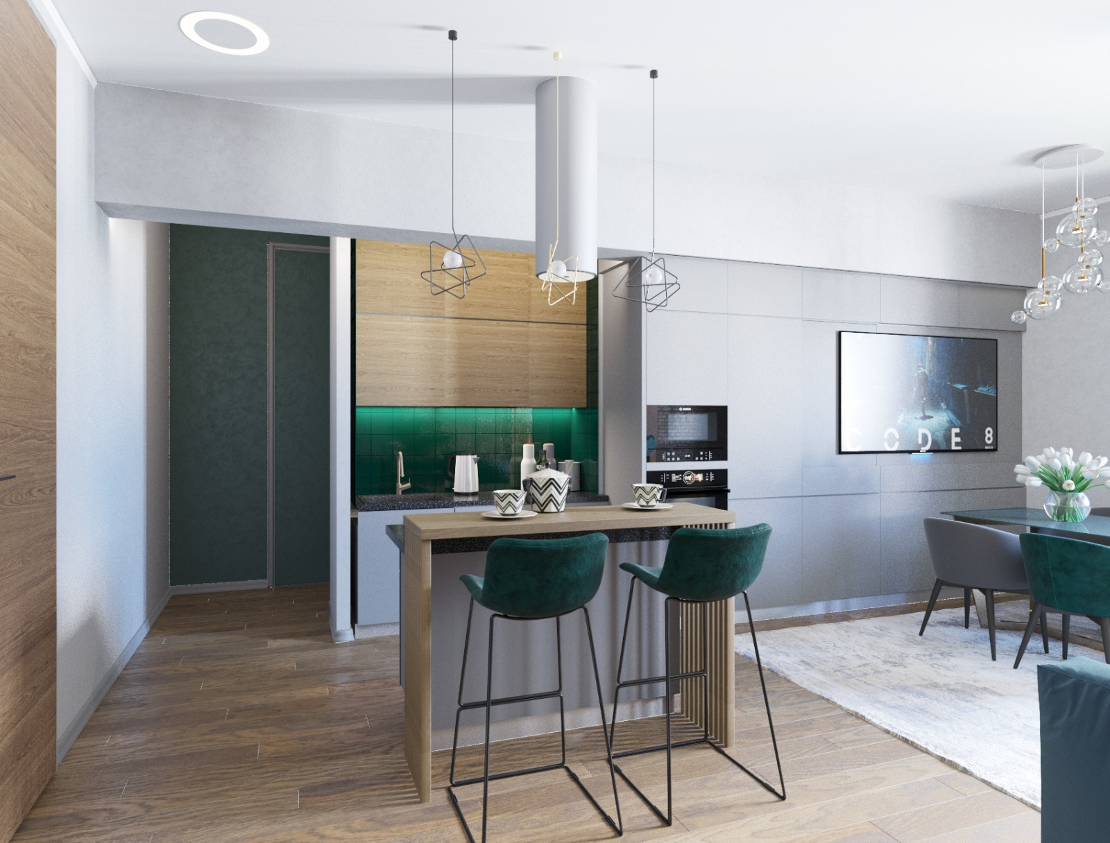 Современная квартира для молодожёнов