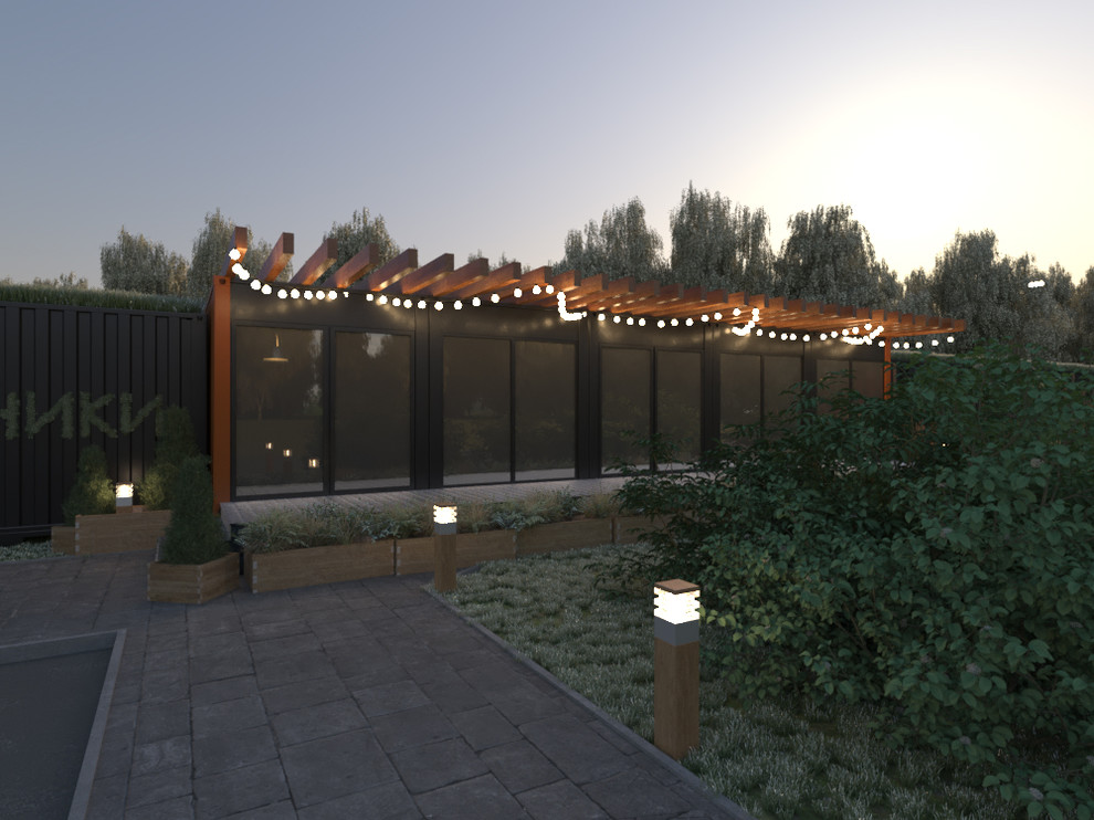 Досуговая зона из морских контейнеров при КП