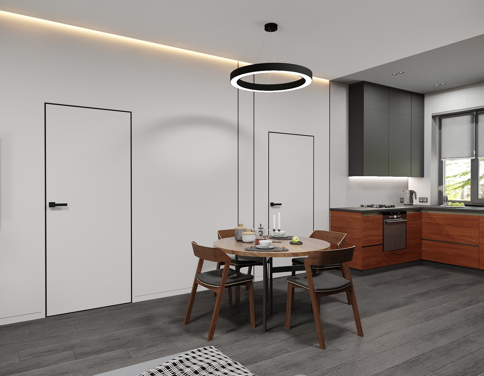 Гостиная-кухня в частном доме