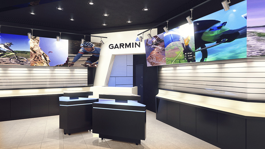 Дизайн интерьера магазина электроники GARMIN