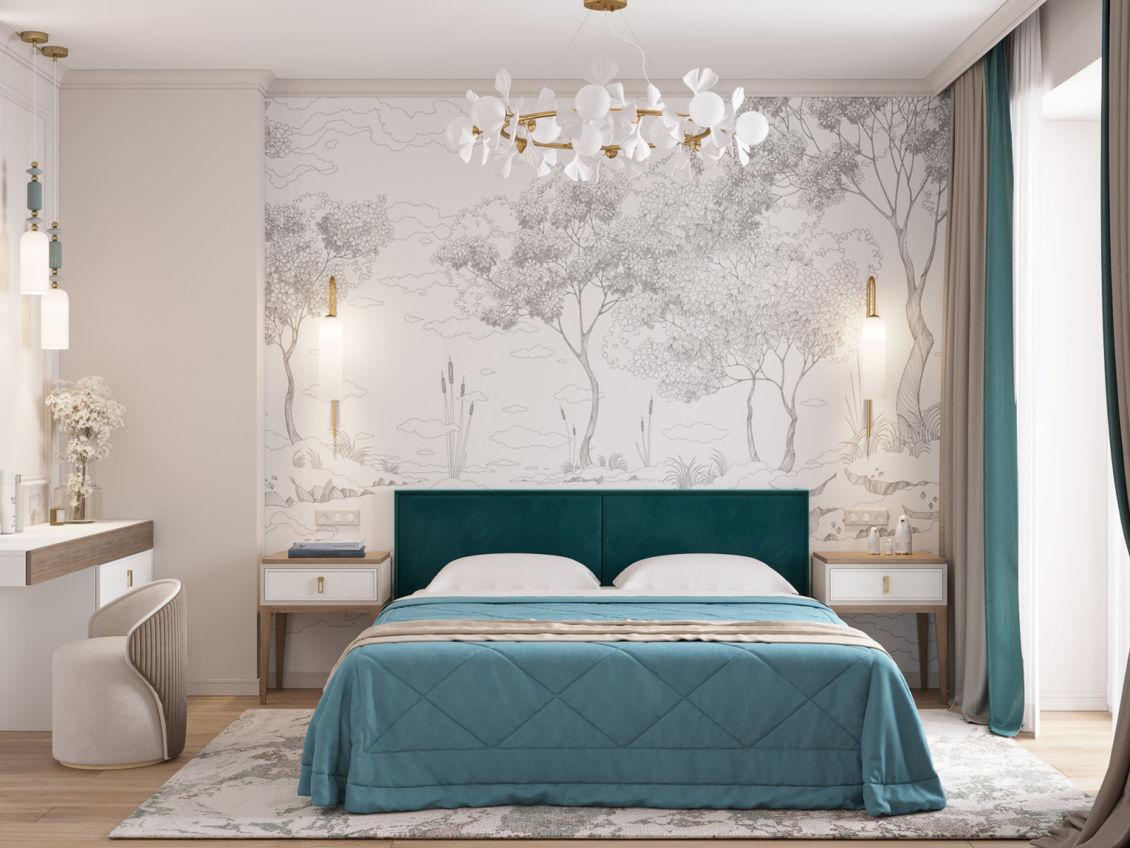 3-комнатная квартира для семьи в стиле современной классики