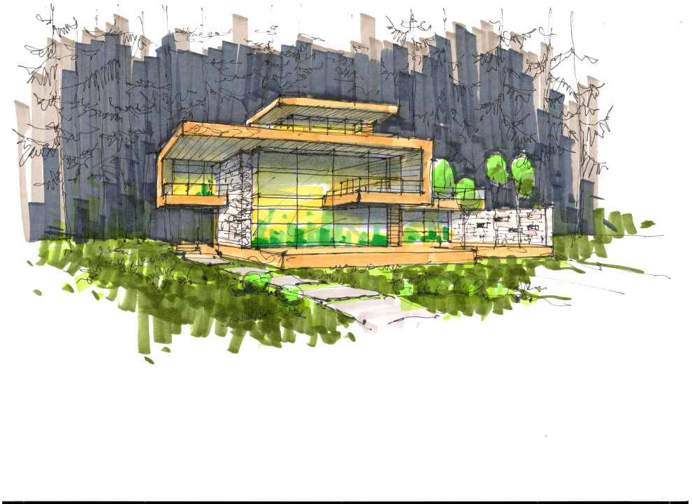 Фор-эскиз современного дома на берегу Лемболовского озера