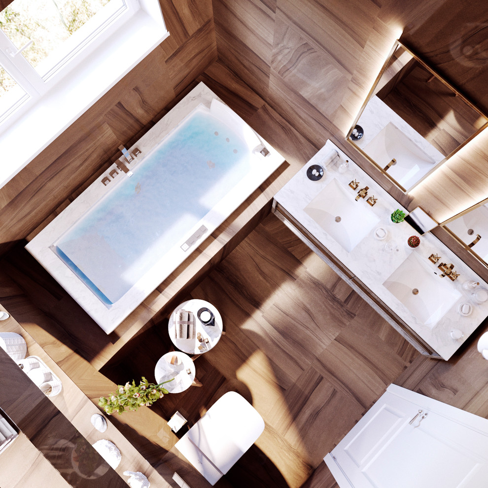 Дизайн Ванной в частном доме