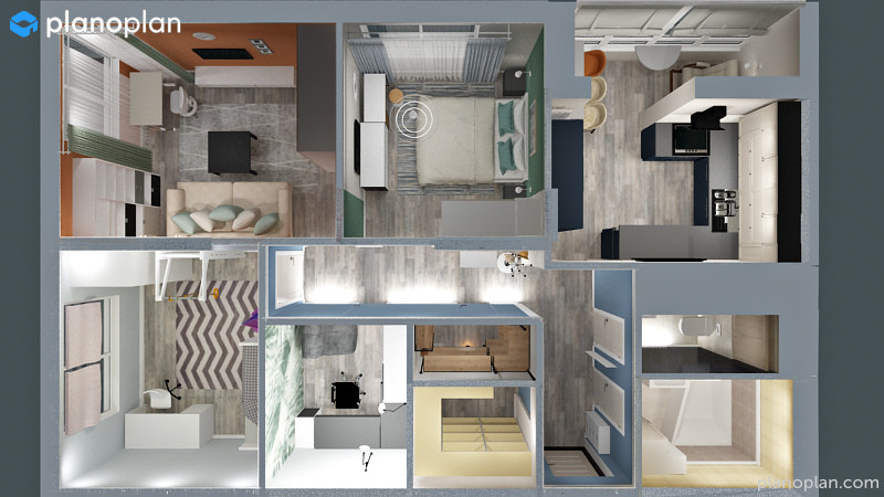 4хкомнатная квартира для молодой семьи с кабинетом в кладовке