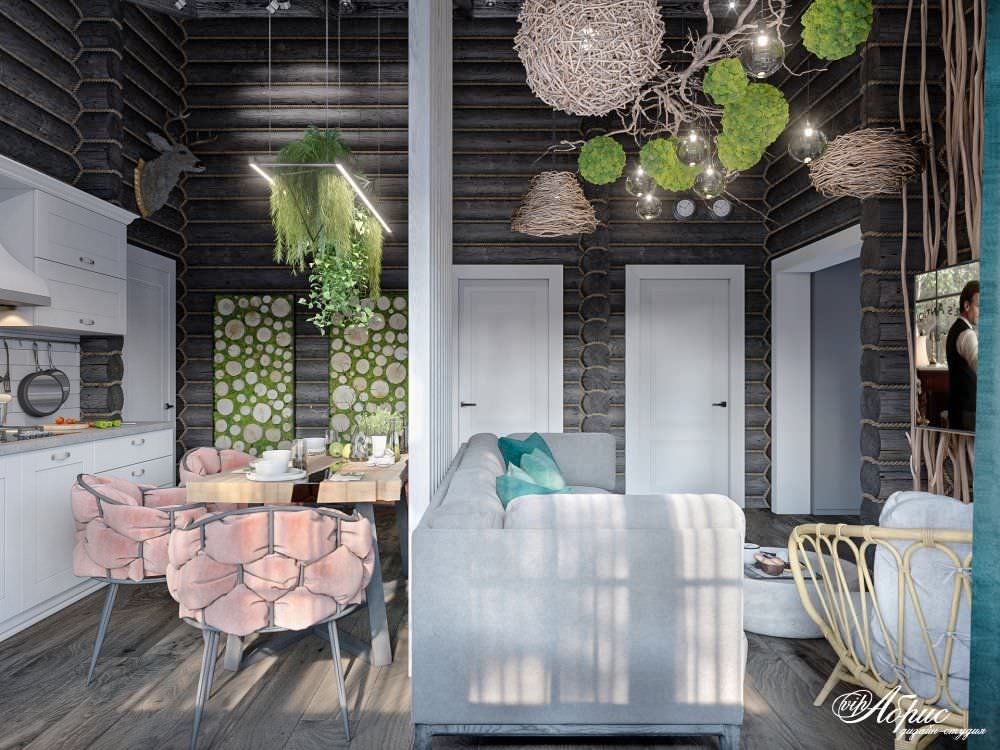 Обложка проекта: Разработка интерьера под ключ в деревянном доме (д.Красновский бор)