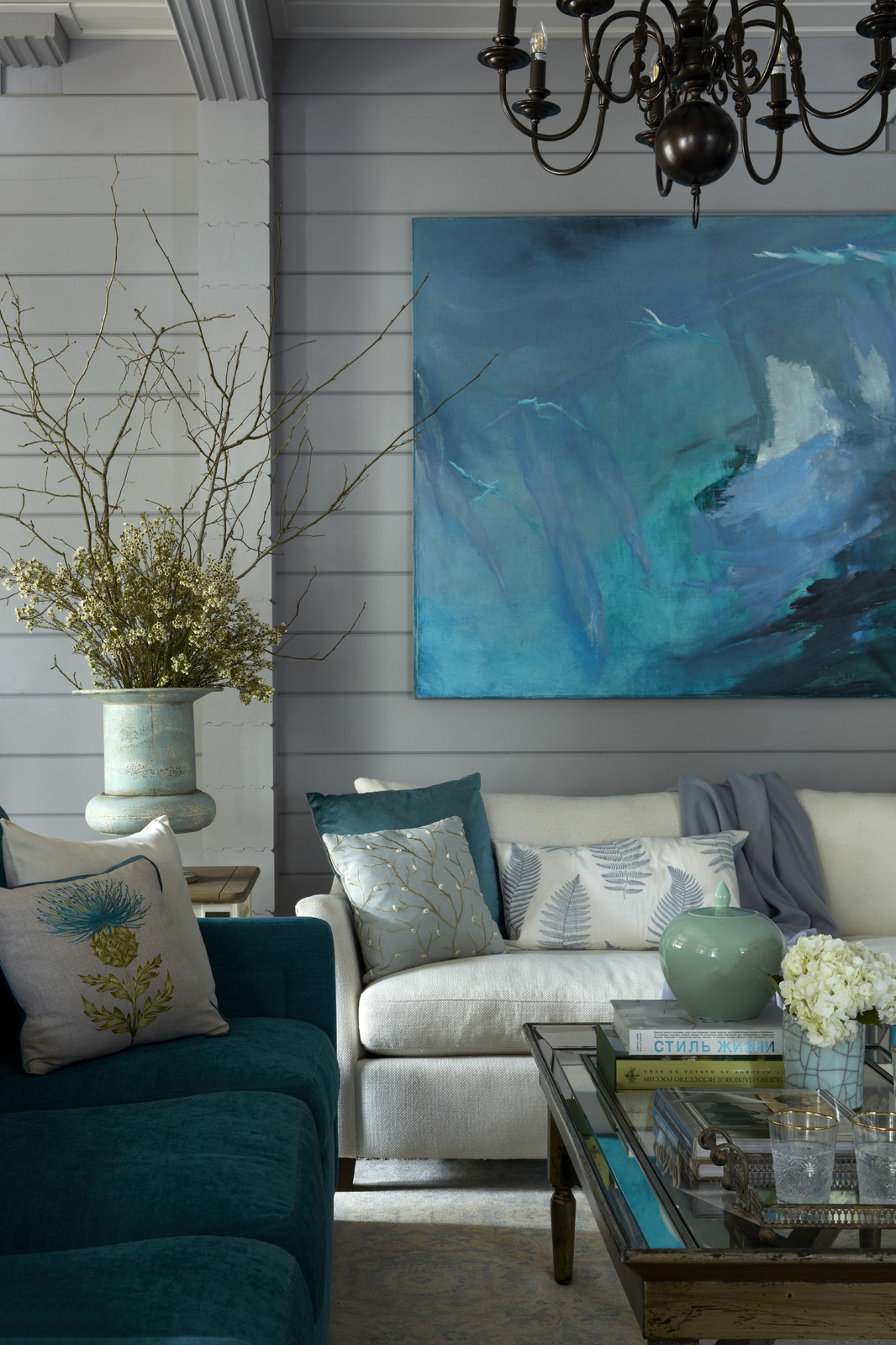 Гостиная в доме из бруса