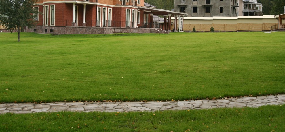 Газон и дорожка