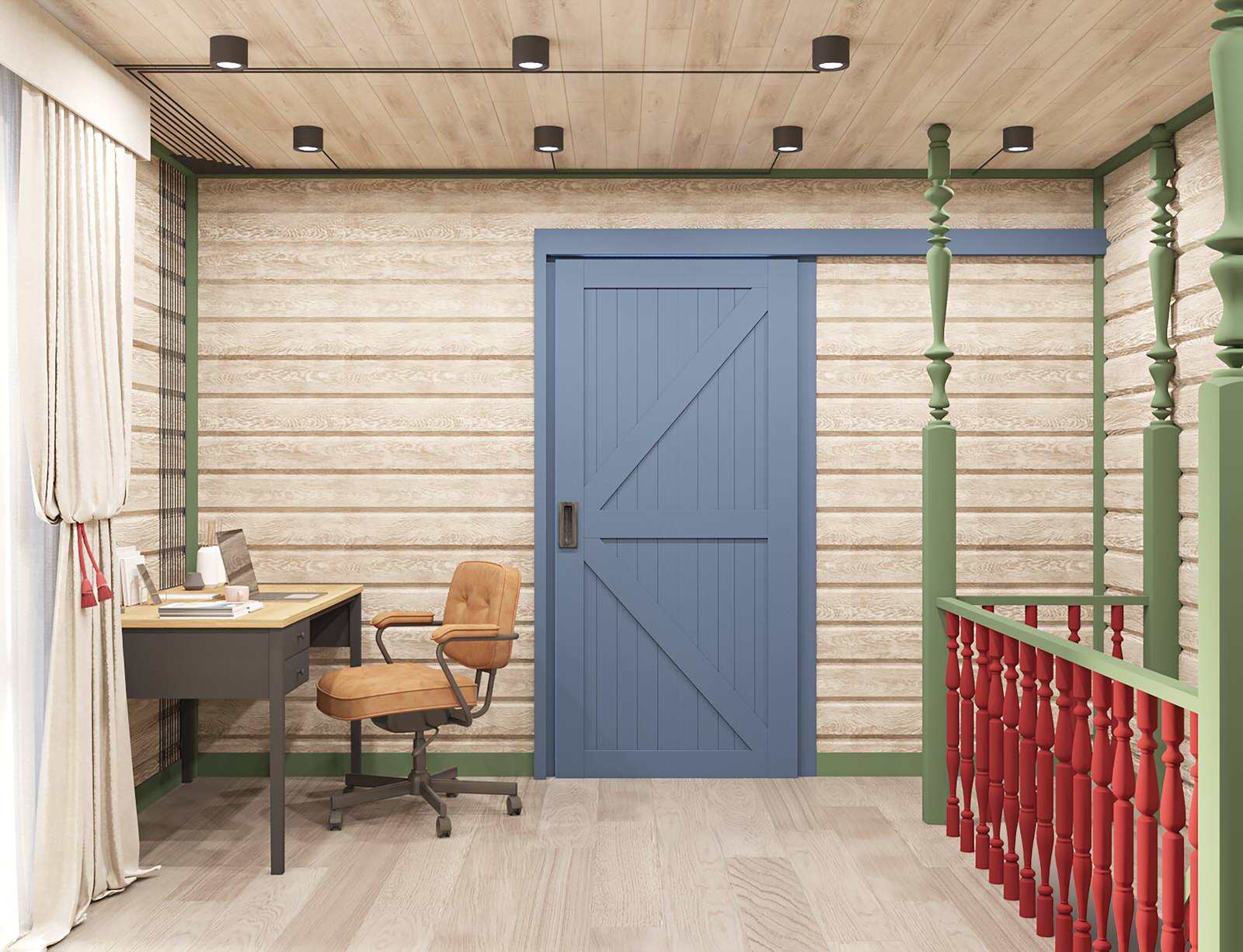 Брусовый дом выходного дня в Кантри стиле