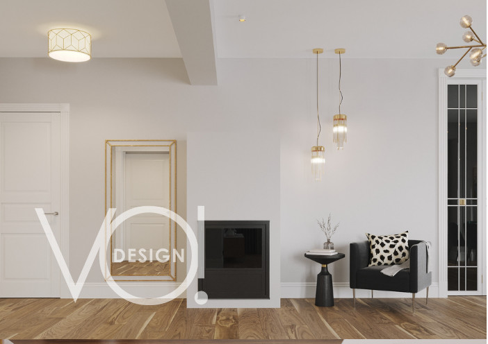 Загородный дом: кухня, гостиная и гостевой санузел