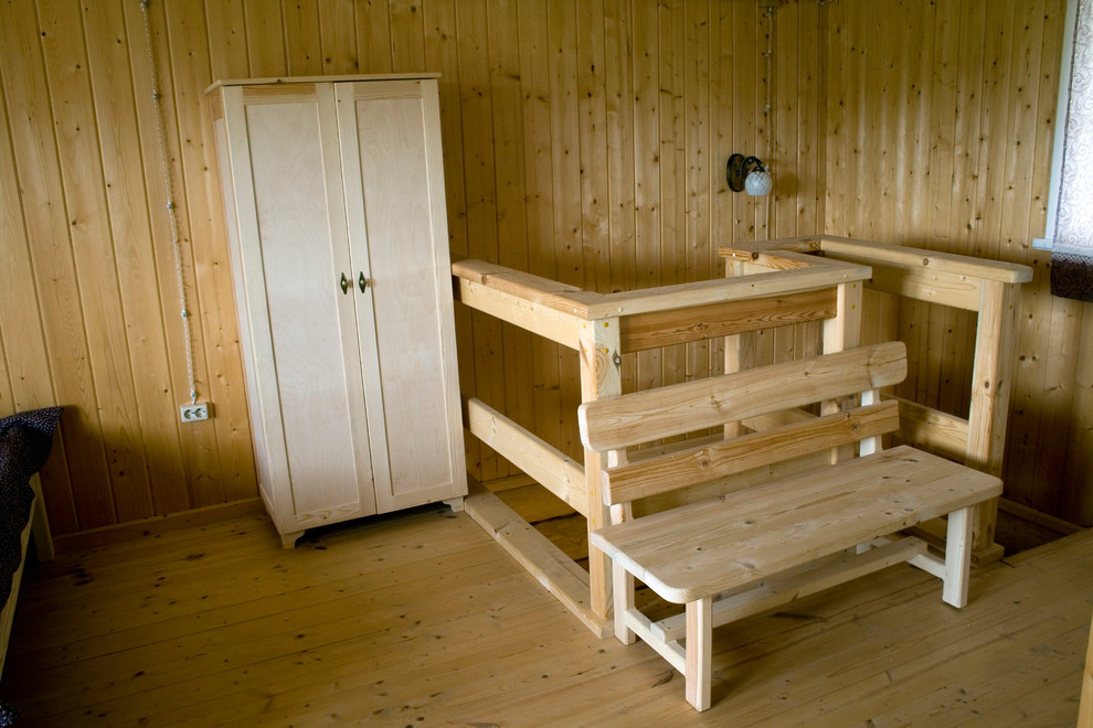 Двухэтажная баня с открытой верандой в Слепцово