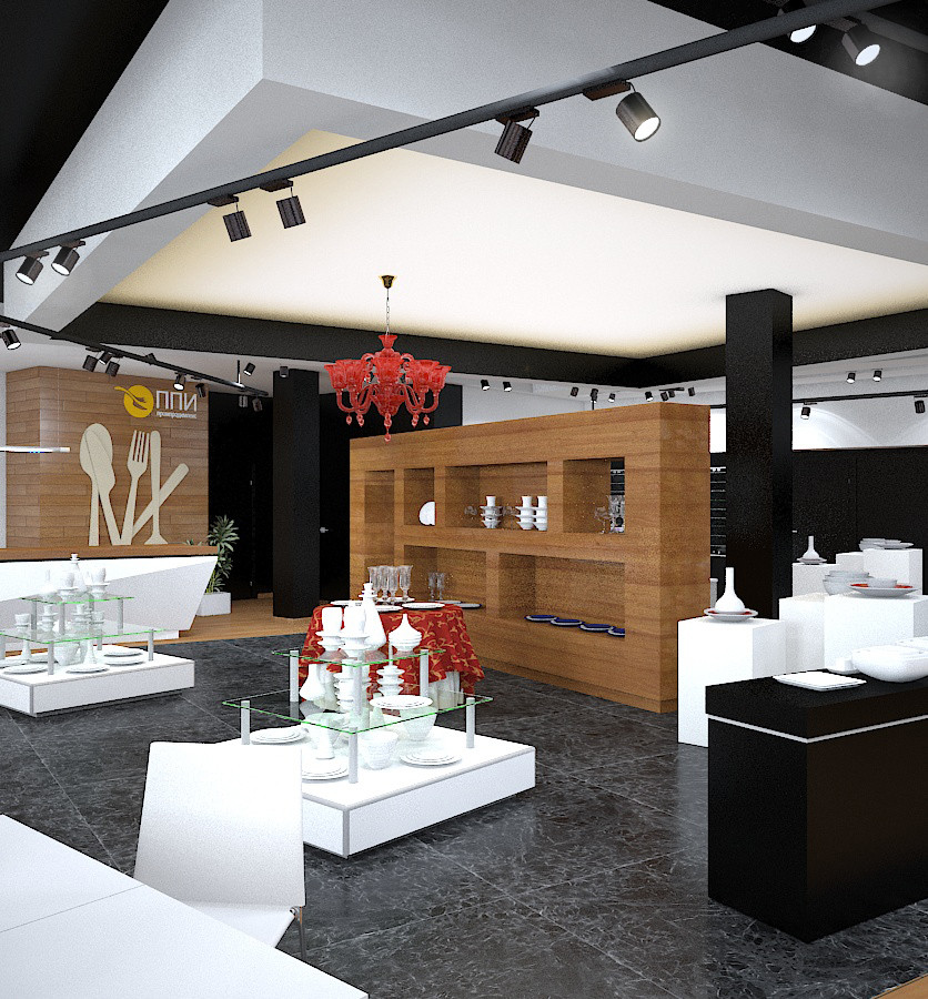 Визуализация салона посуды и подарков