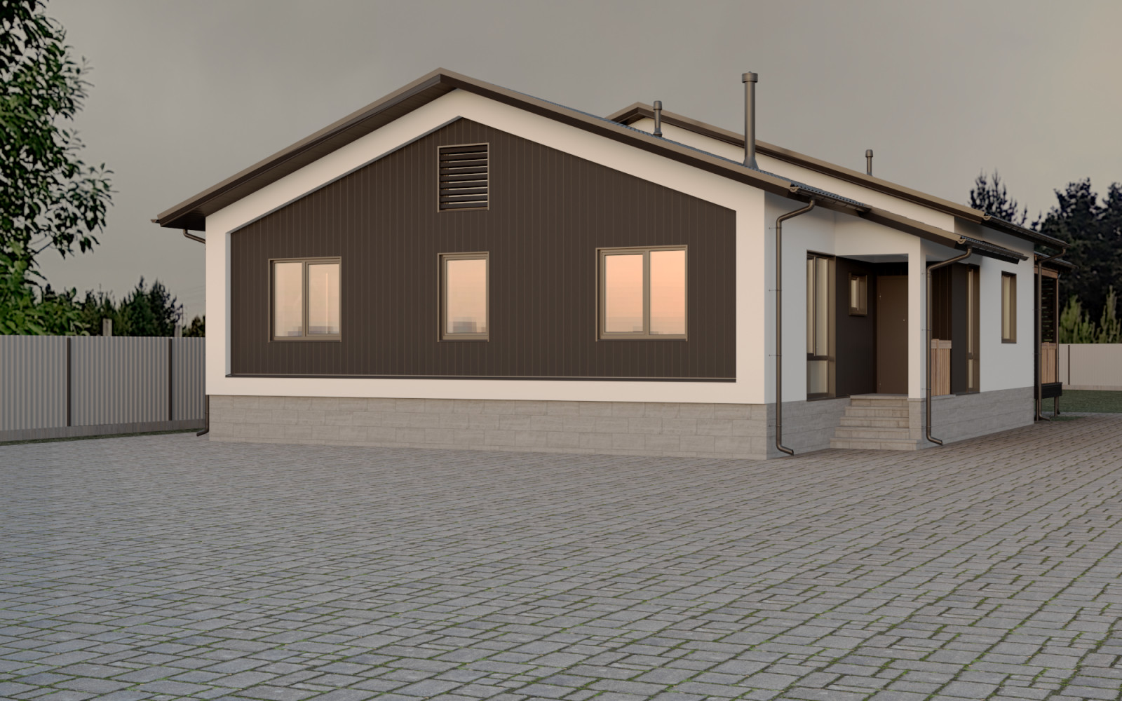 Обложка проекта: Проект одноэтажного дома 140м.кв.