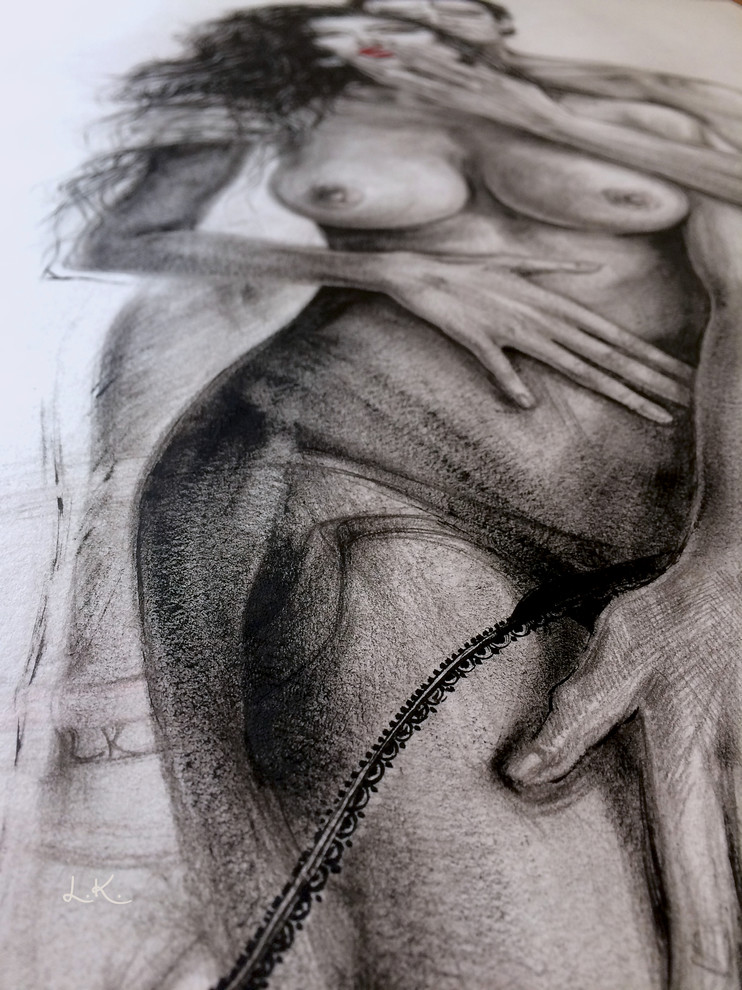 Черная гуашь; «сухая кисть»