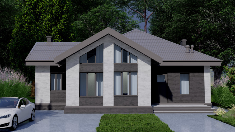 Обложка проекта: Индивидуальный одноэтажный дом со вторым светом