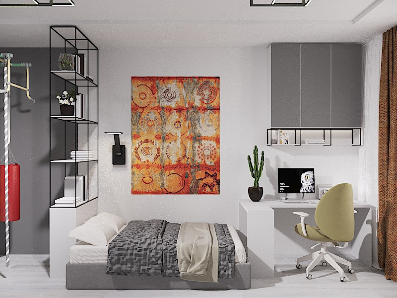 Трекомнатная квартира в серых тонах