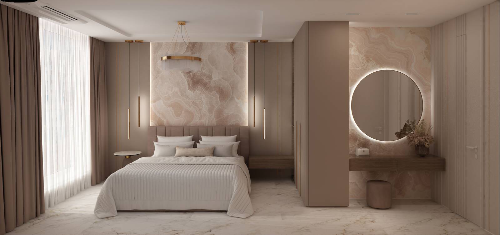 Спальная комната. Квартира Клубный дом "На Арочной"