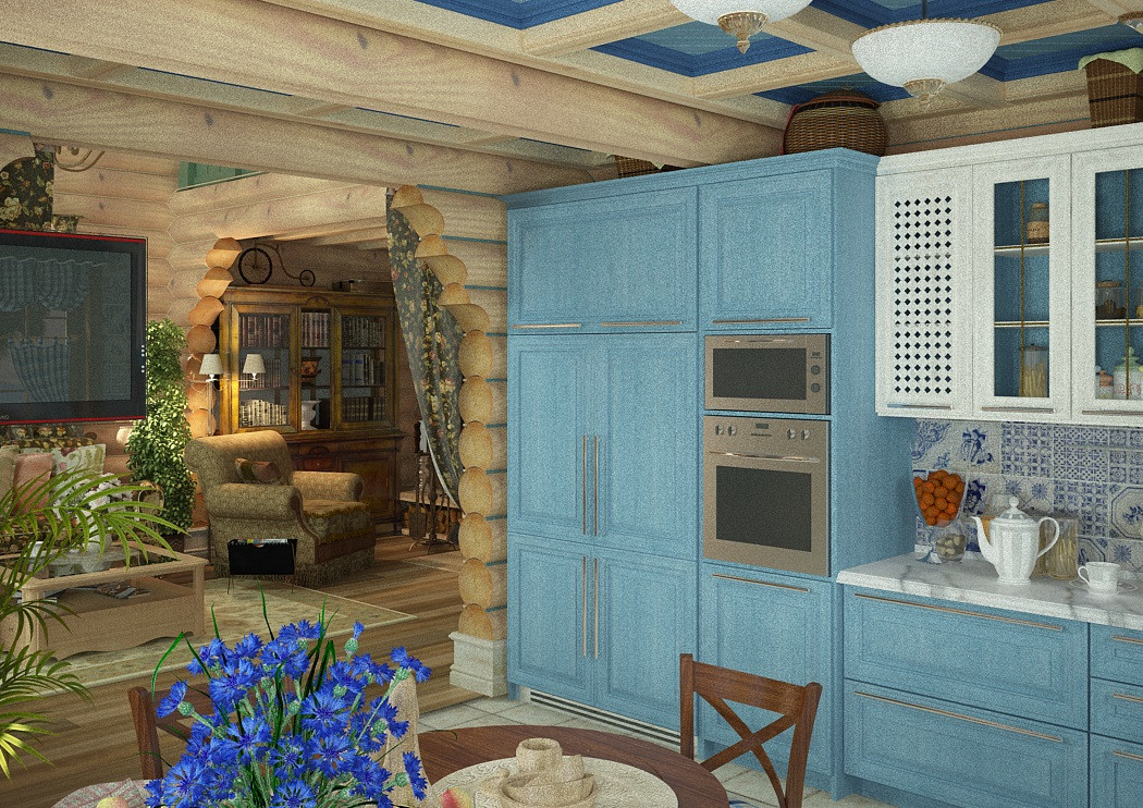 Дизайн дома из оцилиндрованного бревна