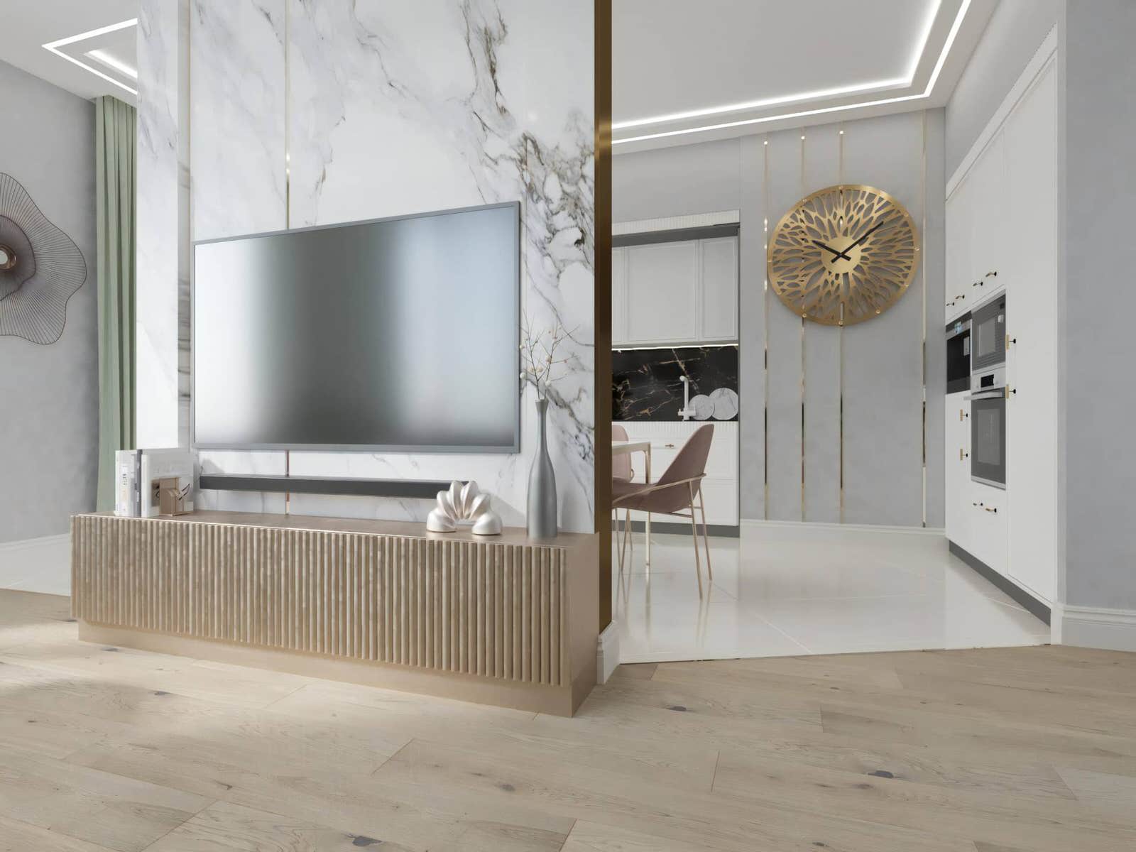 Дизайн и ремонт квартиры на Золоторожском Валу — Золотой акцент