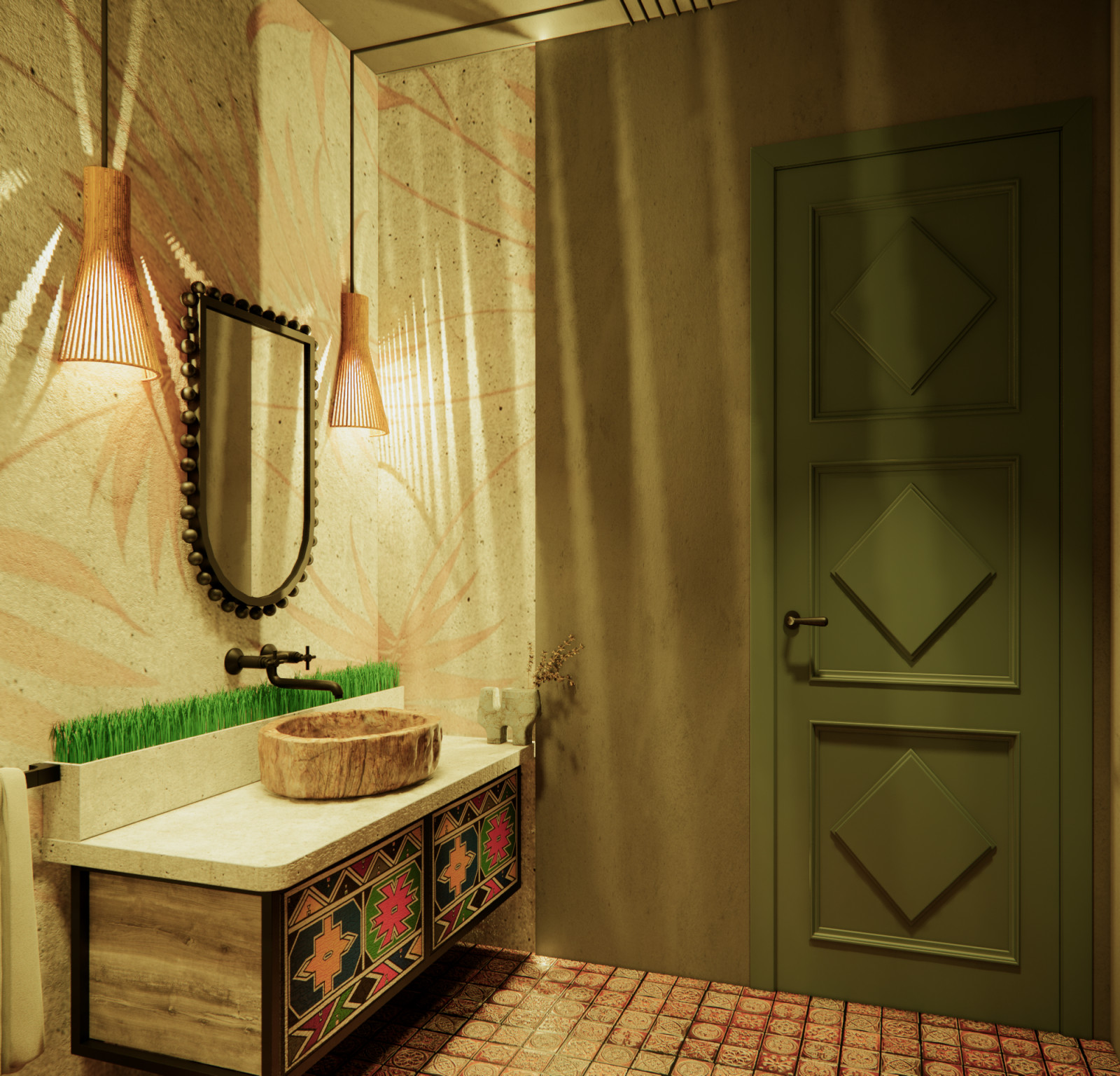 Брутализм. Гостевой санузел.