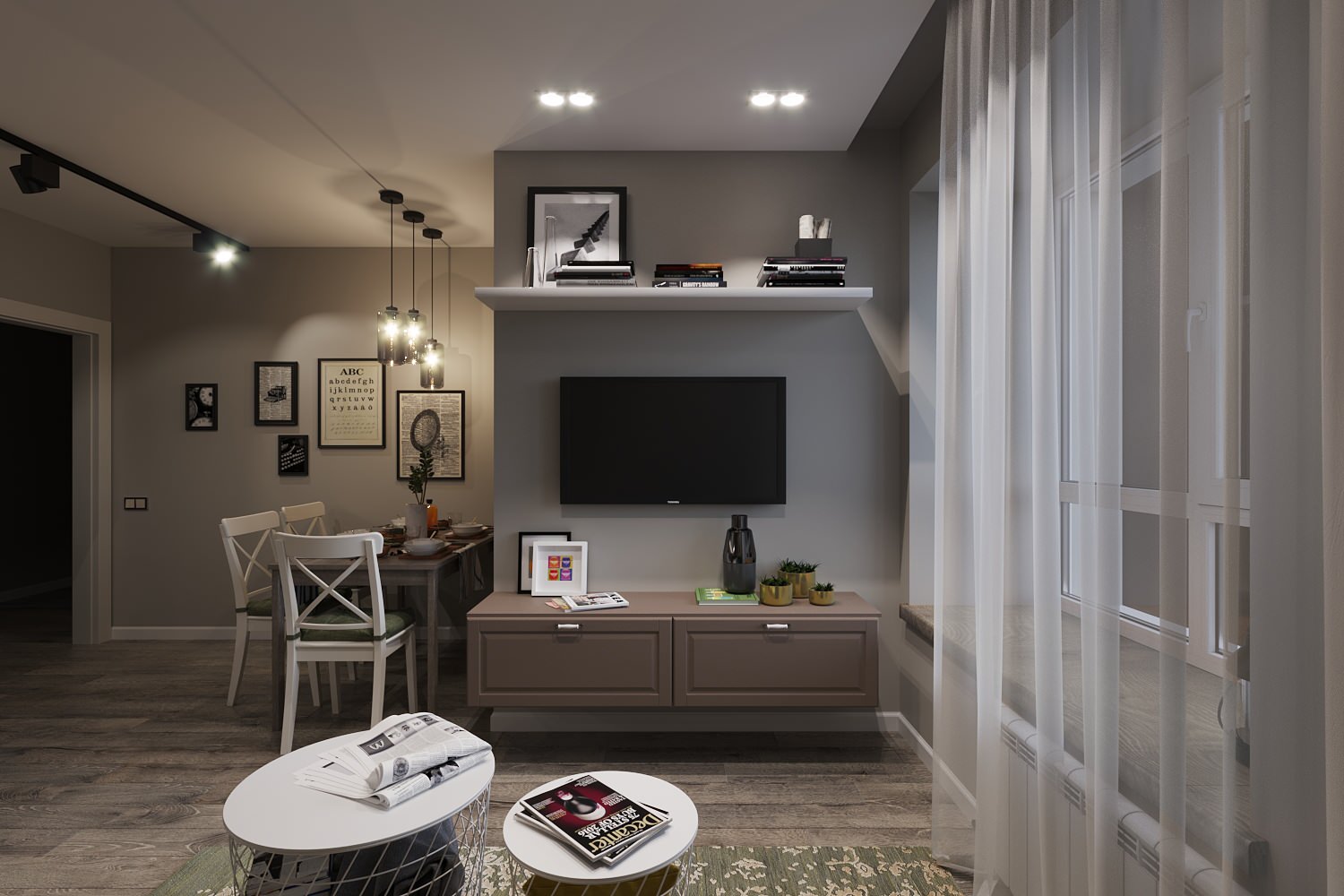 Квартира с элементами лофт и скандинавского стиля