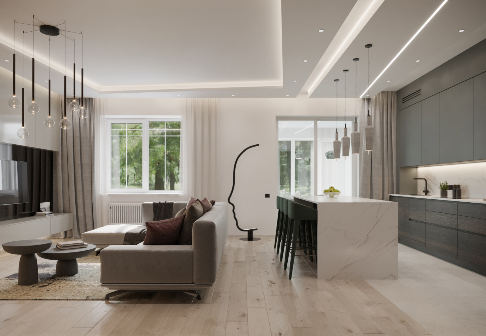 Интерьер таунхауса на Новой Риге