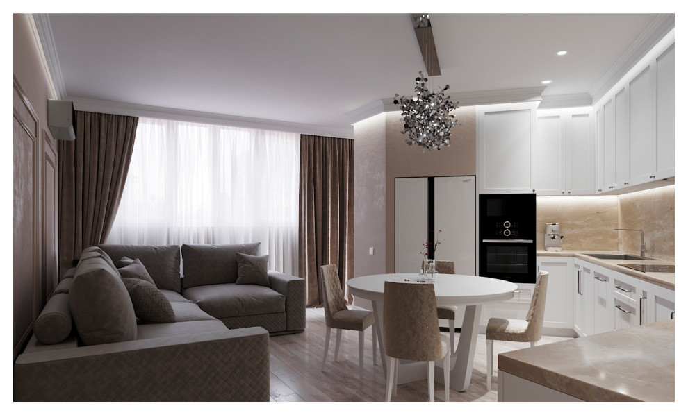 Дизайн-проект (холл, кухня-столовая, ванная комната)