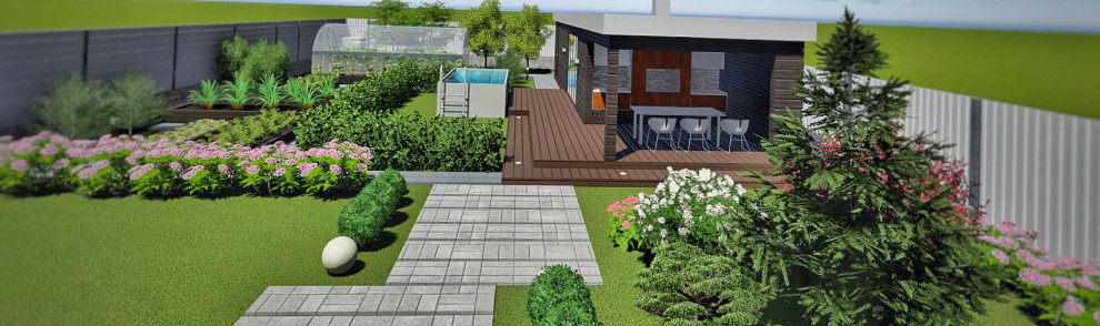 Ландшафтный дизайн участка в п. Молодёжный (г Иркутск, Иркутский р-н)