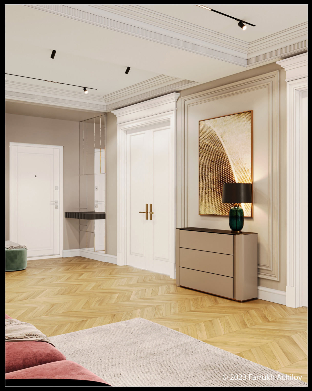 Обложка проекта: 5 комнатная квартира в неоклассическом стиле