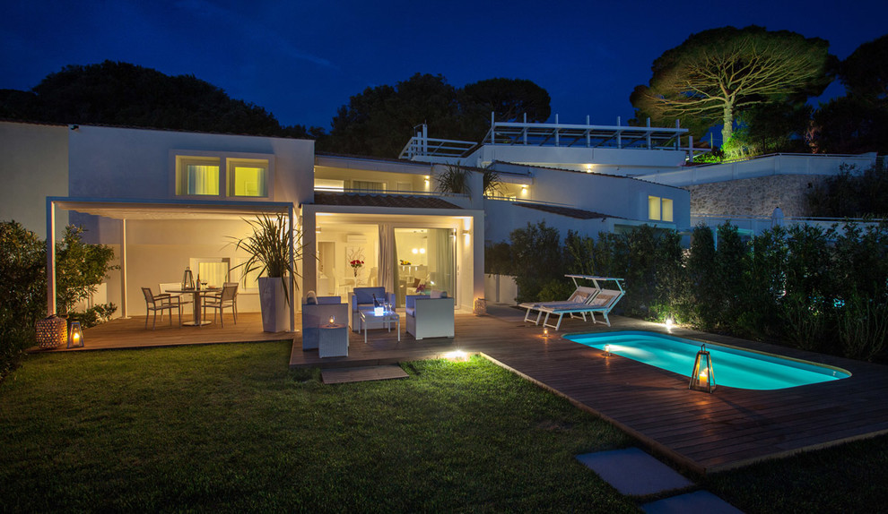 Ландшафтное освещение отеля