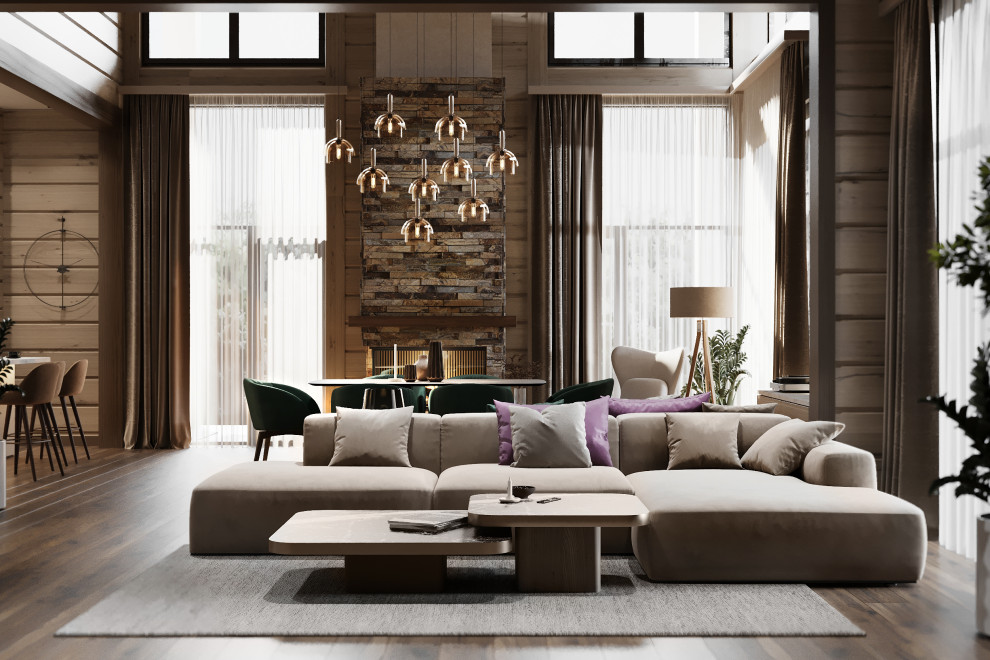 Проект интерьера деревянного дома в п.Завидово