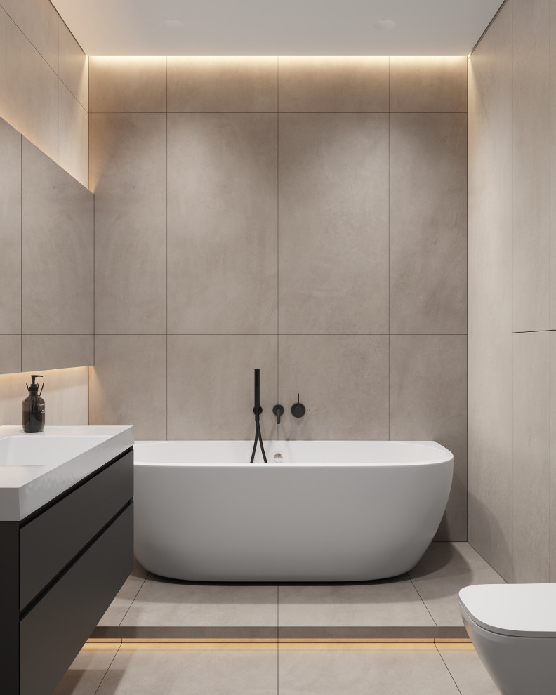 ЖК «Зенит», современный интерьер квартиры, построенный на контрастах