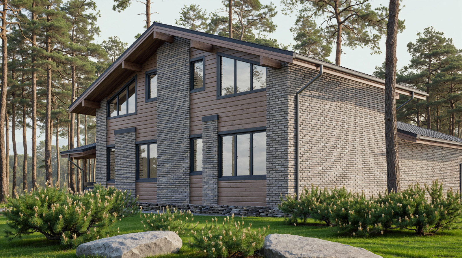 Обложка проекта: Проект двухэтажного дома в стиле Шале 212 кв.м