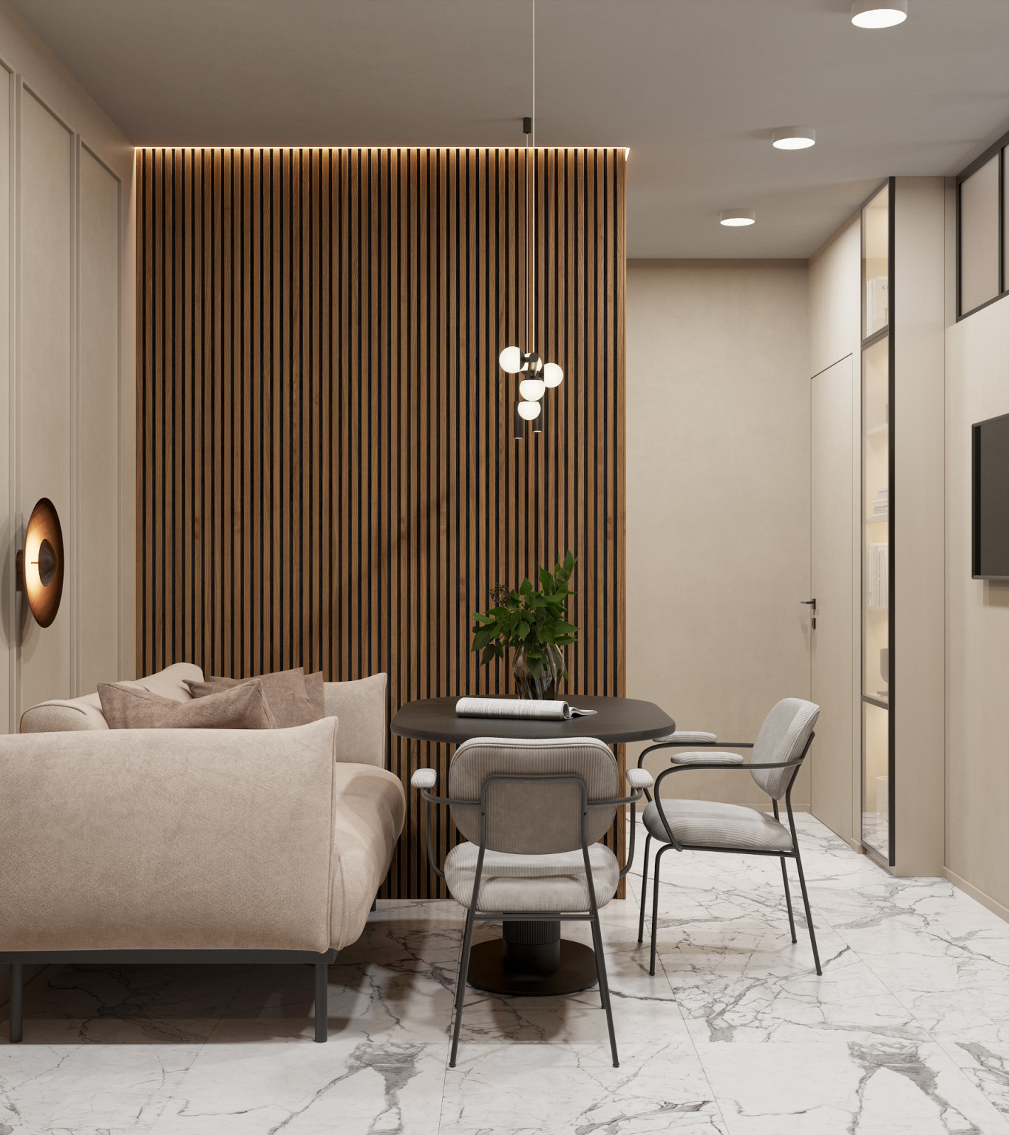 Мини двушка 43 м кв. со спальней на балконе