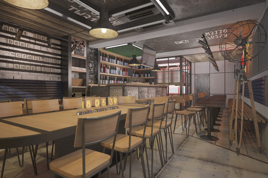 Дизайн проект общественного интерьера (бар) Revolver Craft beer