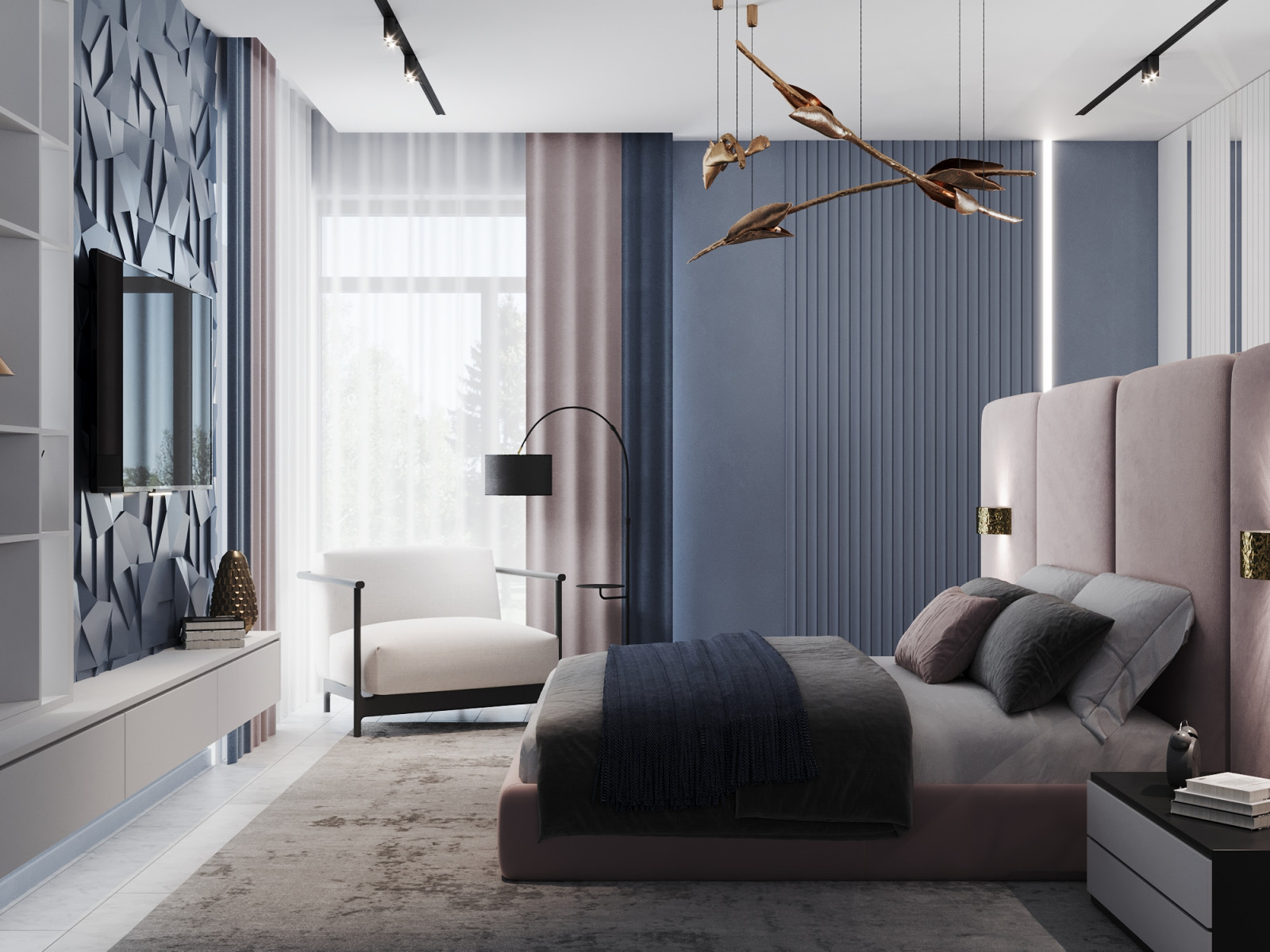 Дизайн-проект дома в голубых тонах