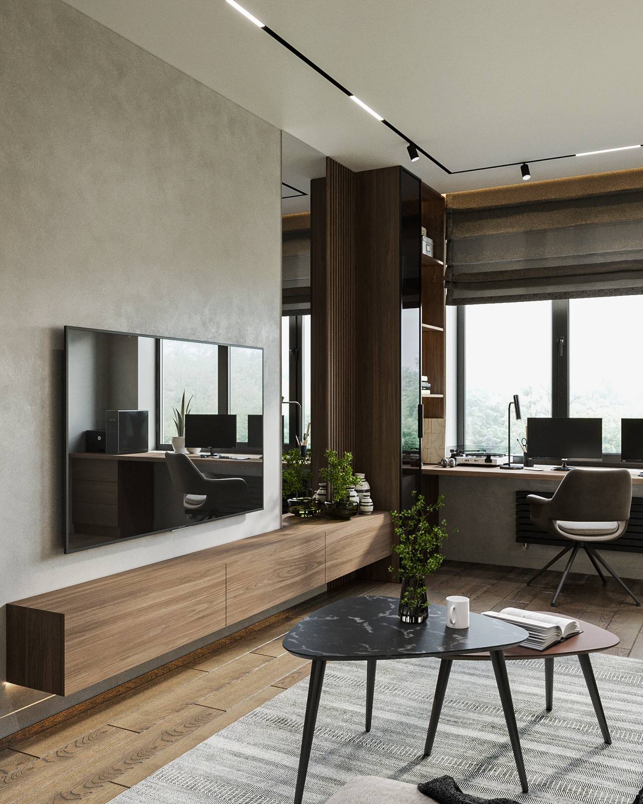 Обложка проекта: Гостиная в проекте квартиры 100 м2 в Москве