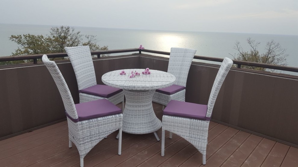 Обеденный комплект плетеной мебели из искусственного ротанга