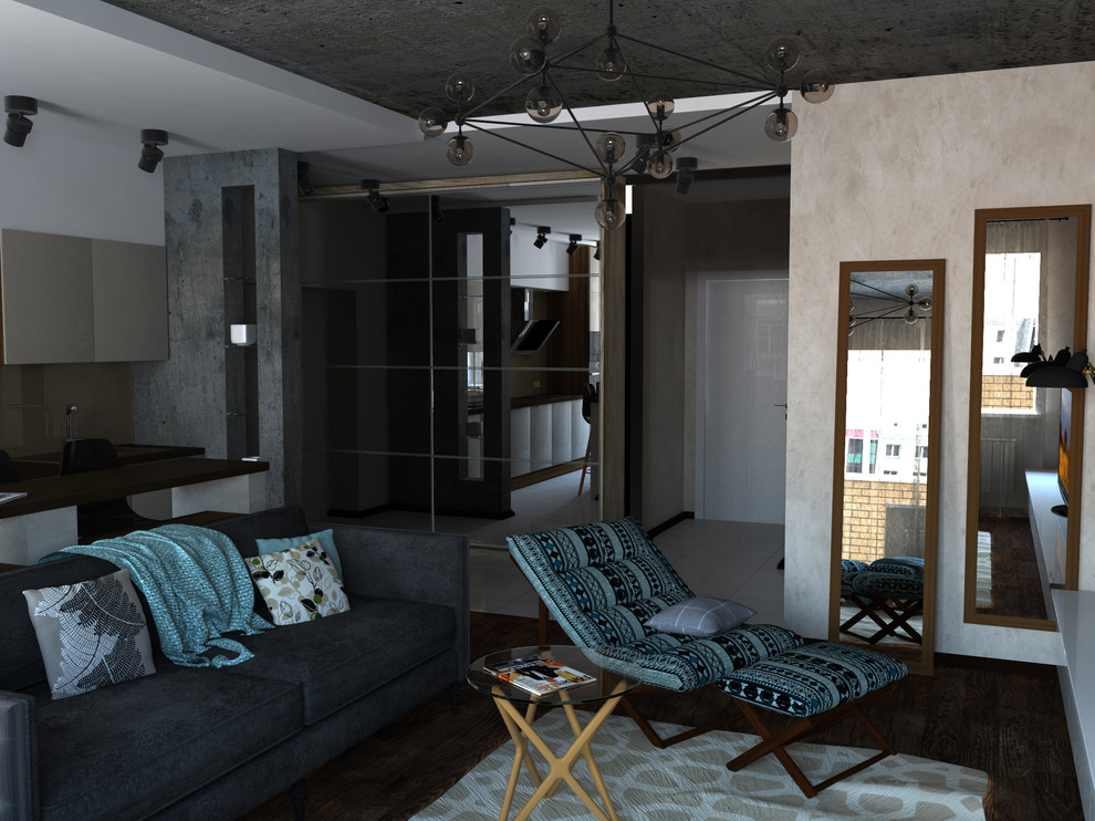 Мужской интерьер квартиры-студии. Лофт