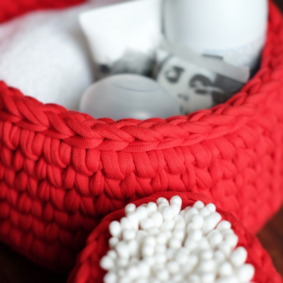 Вязаные корзинки