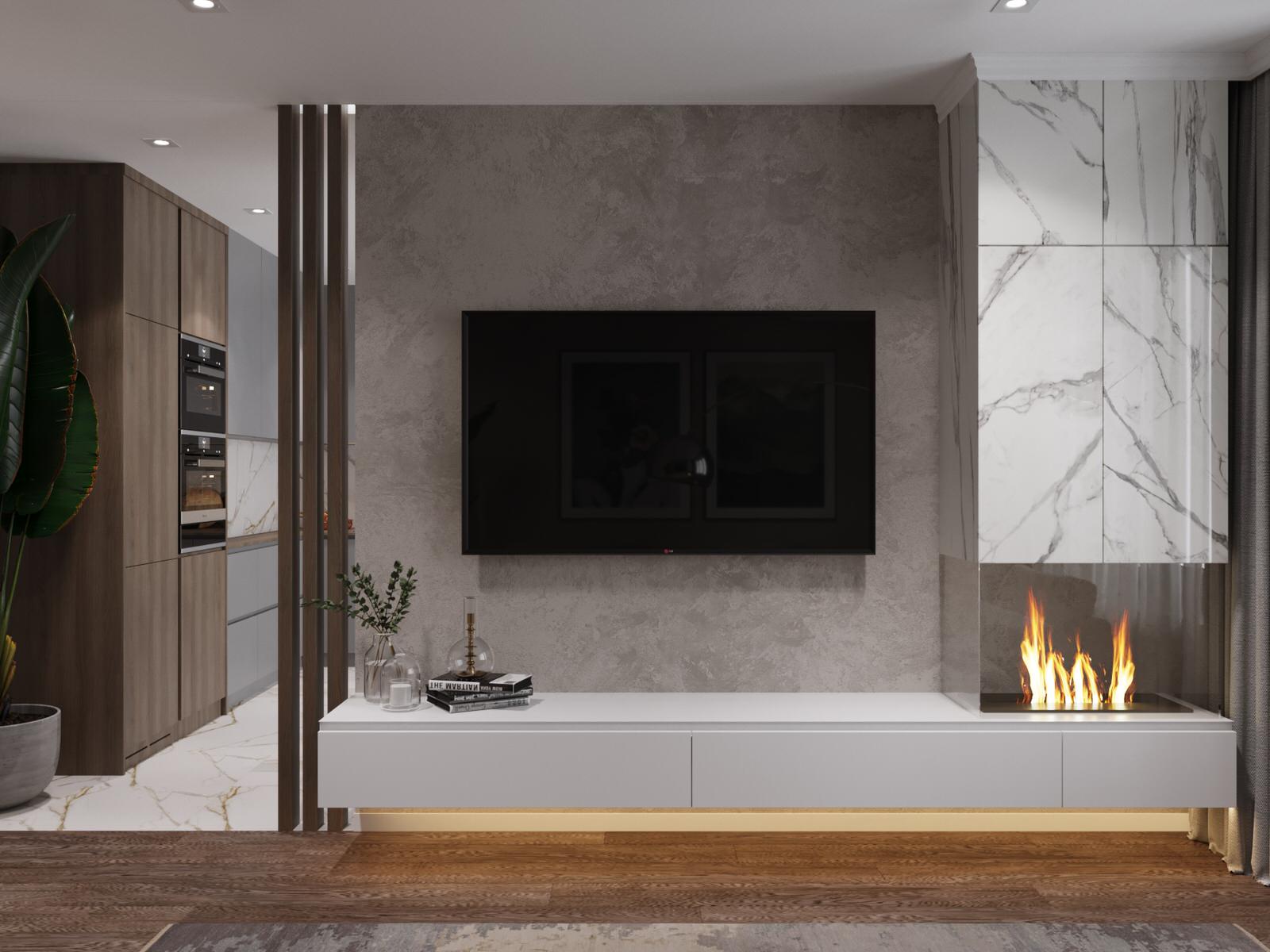 Стильная гостиная в темных тонах