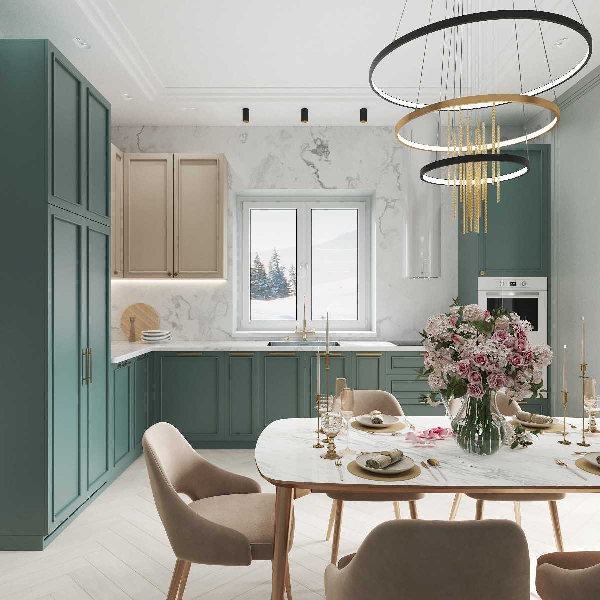 Дизайн Проект интерьера кухни в загородном доме