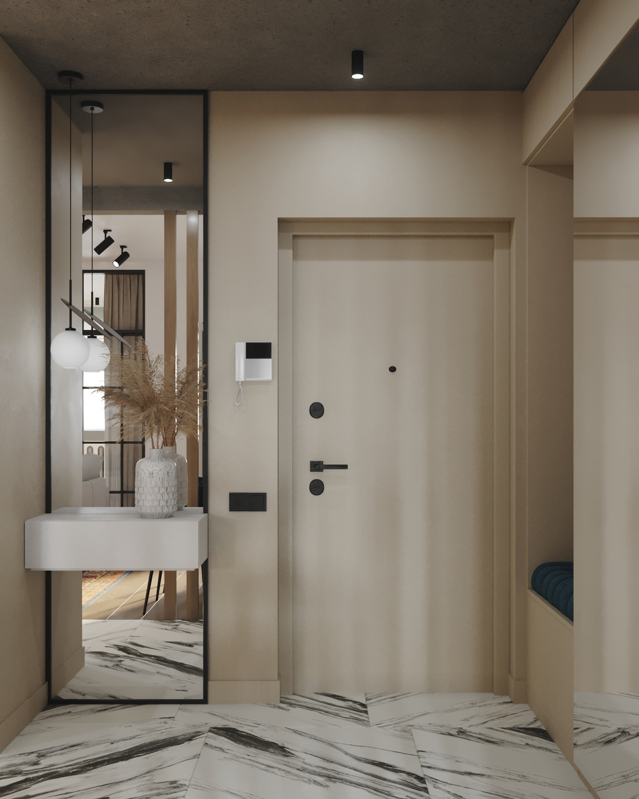 Обложка проекта: Квартира в ЖК Резиденции Архитекторов для молодой пары с двумя котами, 63 кв.м.