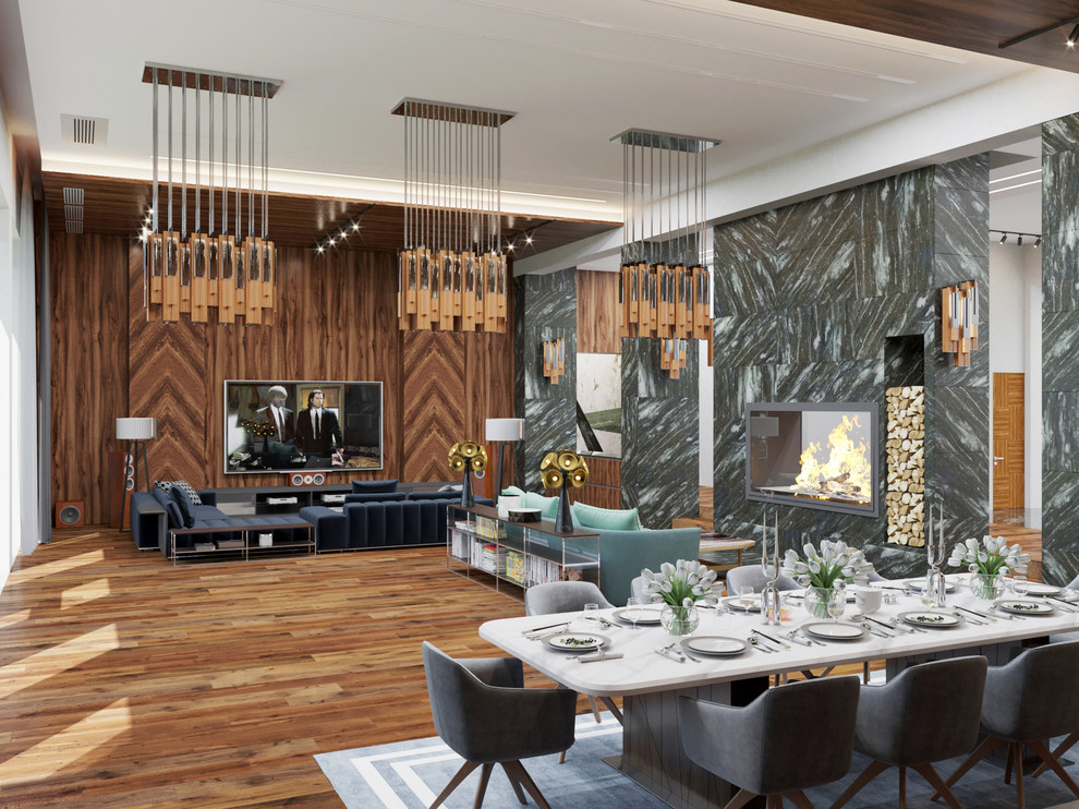 Современный дом - интерьер гостиной