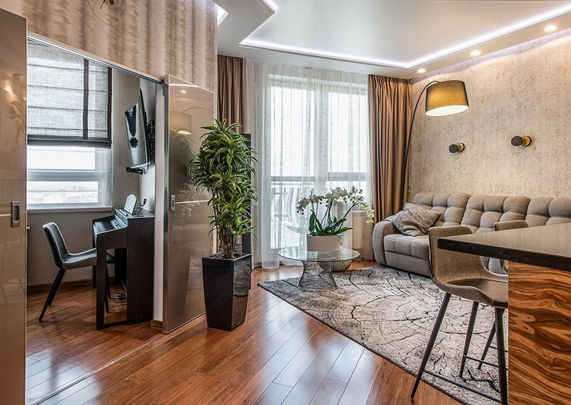 Оформление 2-комнатной квартиры-студии для певца Волчкова Алексея