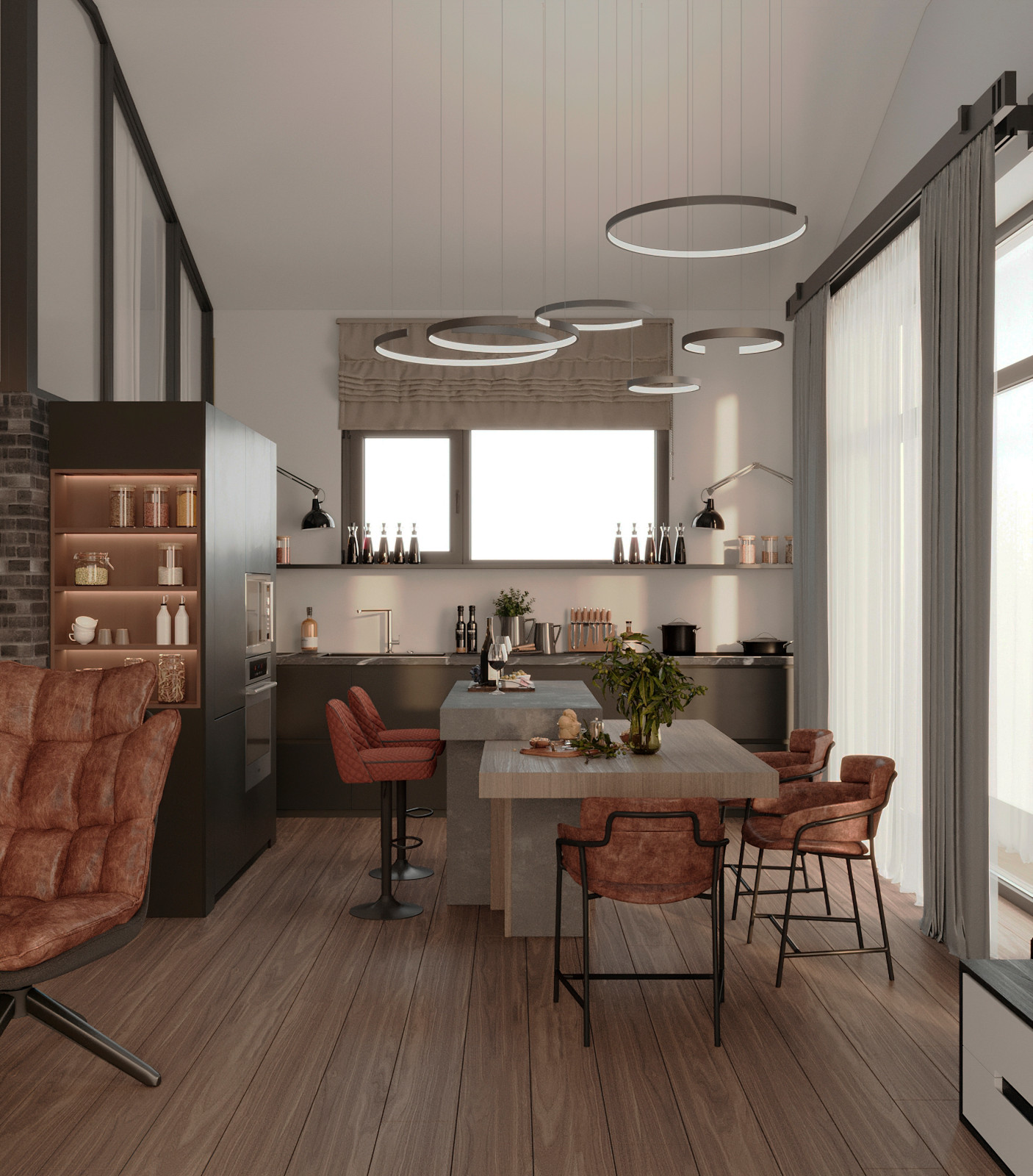 Интерьер дома в стиле лофт