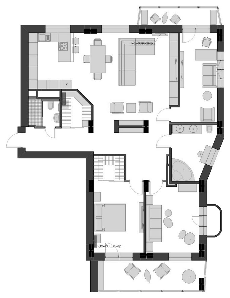 Просторная квартира в современном стиле