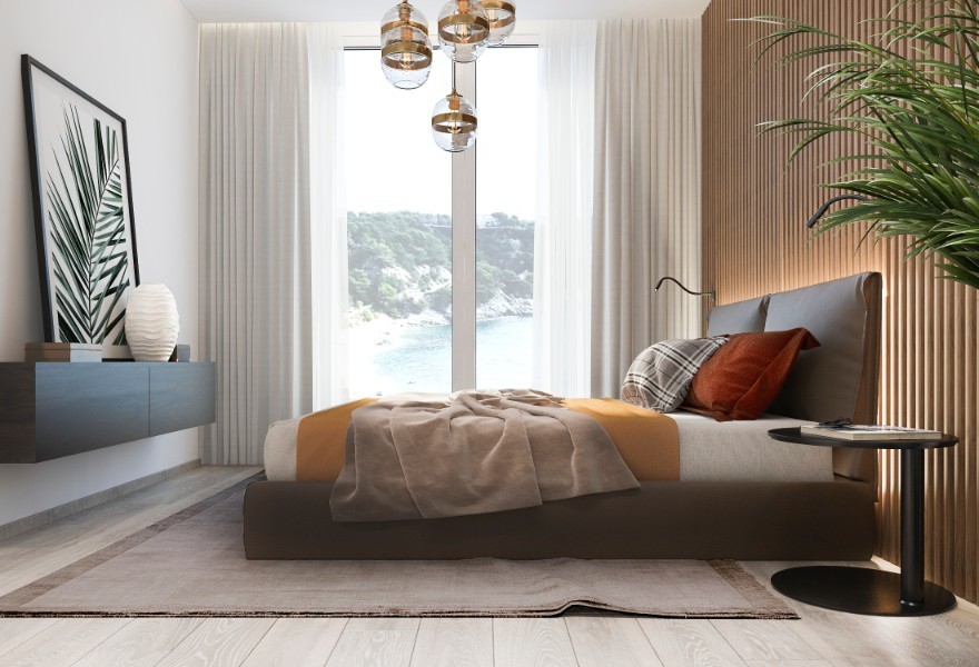 Современный интерьер загородного дома - спальня