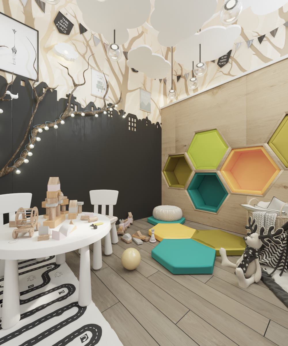 Restaurant_015_визуализация интерьера детской комнаты для ресторана в г. Спб