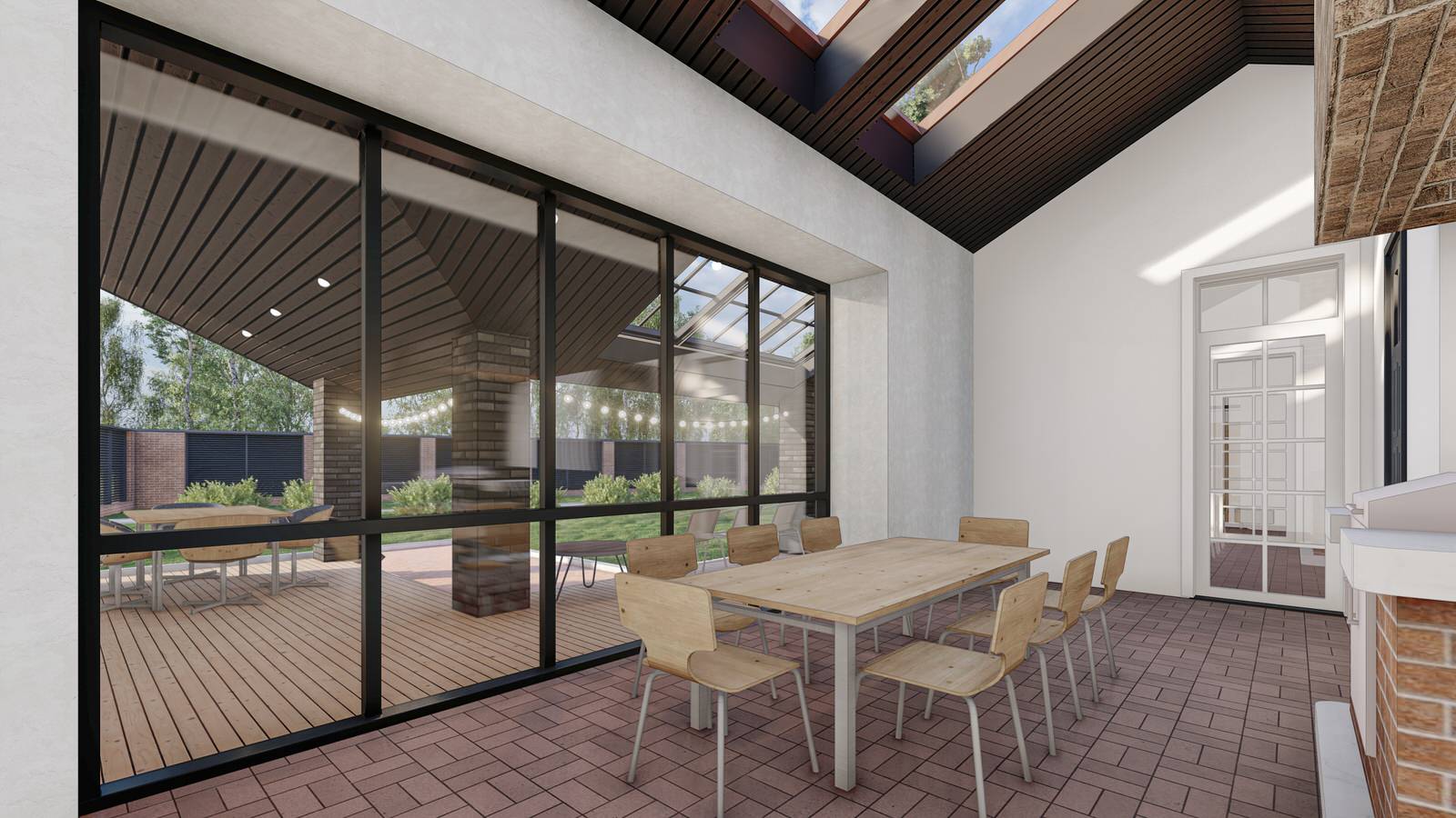 Жилой дом с мансардой, пристроенным банным комплексом и гаражным комплексом